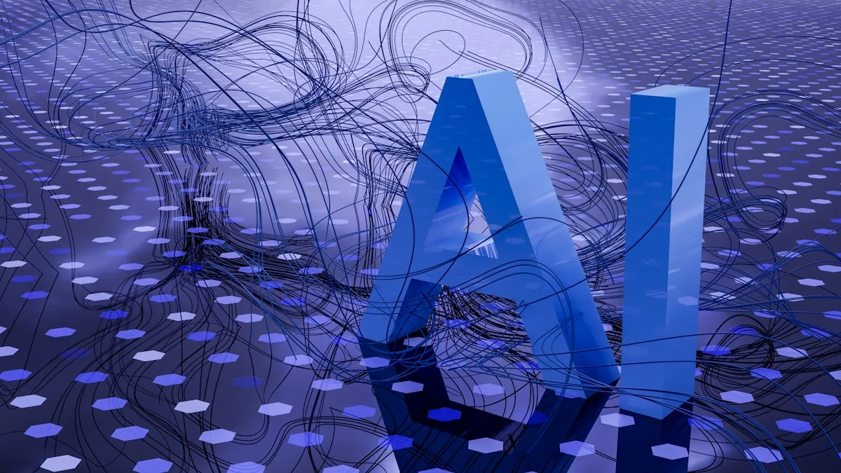 The letters AI rendered in three dimensions