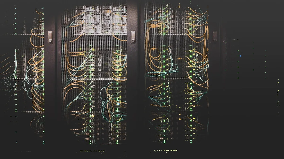 Server racks and structured cabling in a data centre