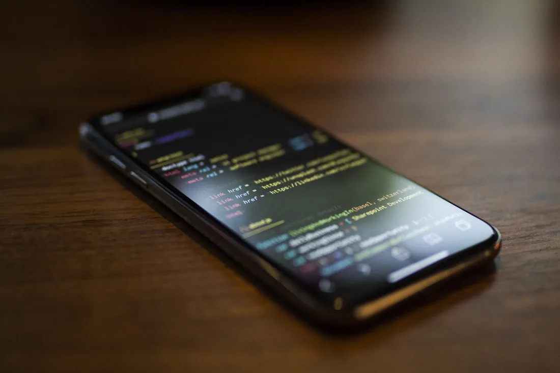 A phone showing a development console