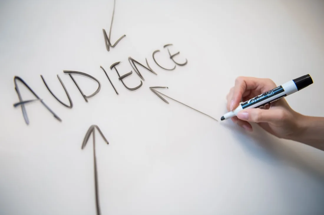 Audience targeting mapped out on a whiteboard
