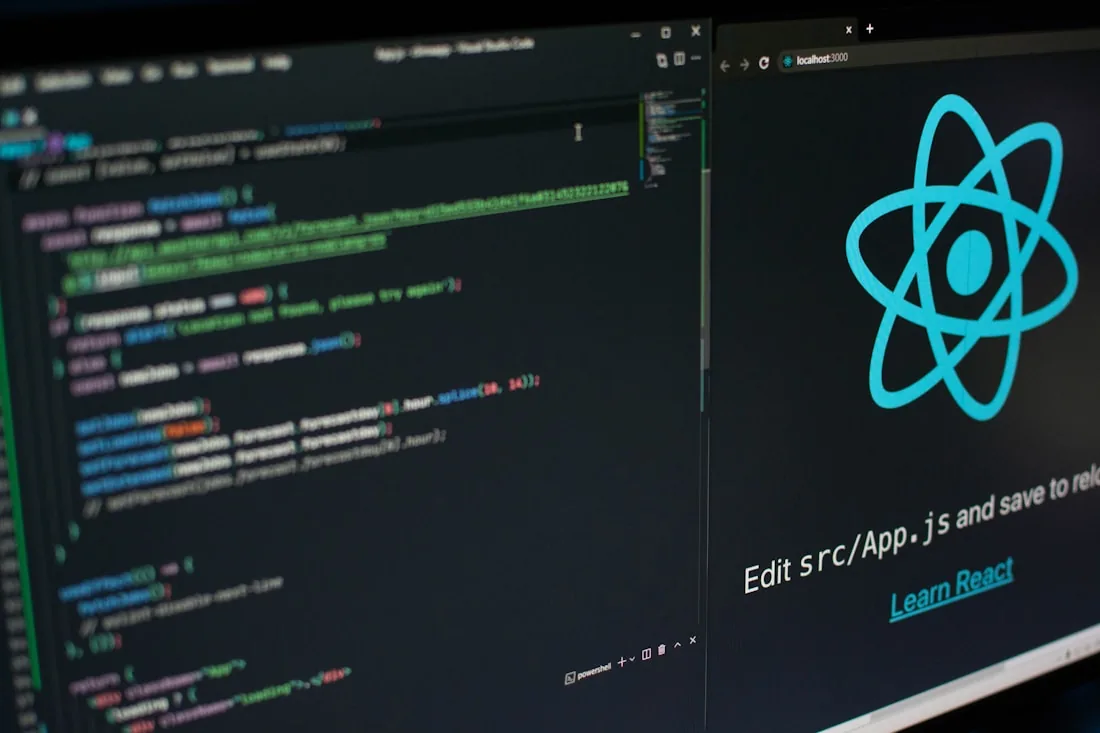 A code editor showing a React project