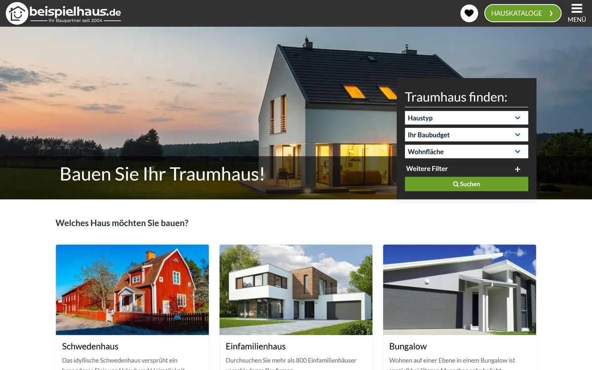 Beispielhaus prefabricated homes portal home page