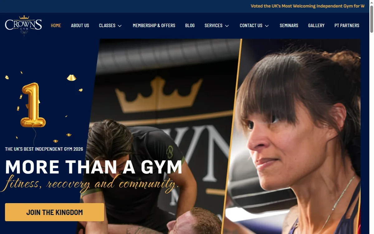Crowns Gym Beckenham website home page