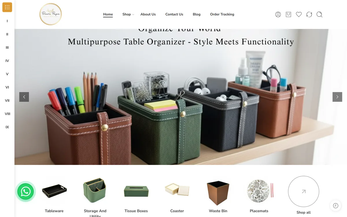 Dearpapa home décor store home page