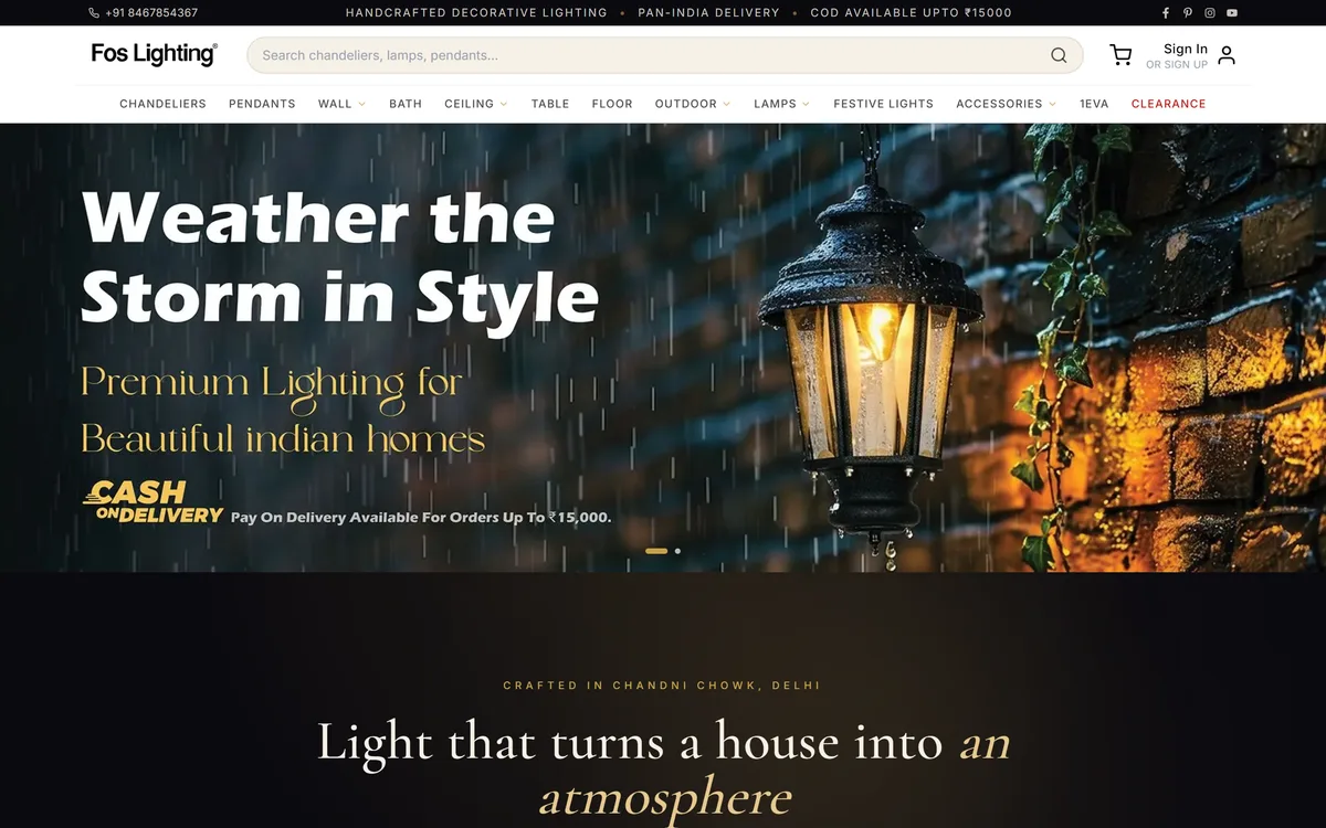Fos Lighting decorative lighting store home page